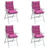 vidaXL Cojines para silla con respaldo bajo 4 uds tela Oxford rosa