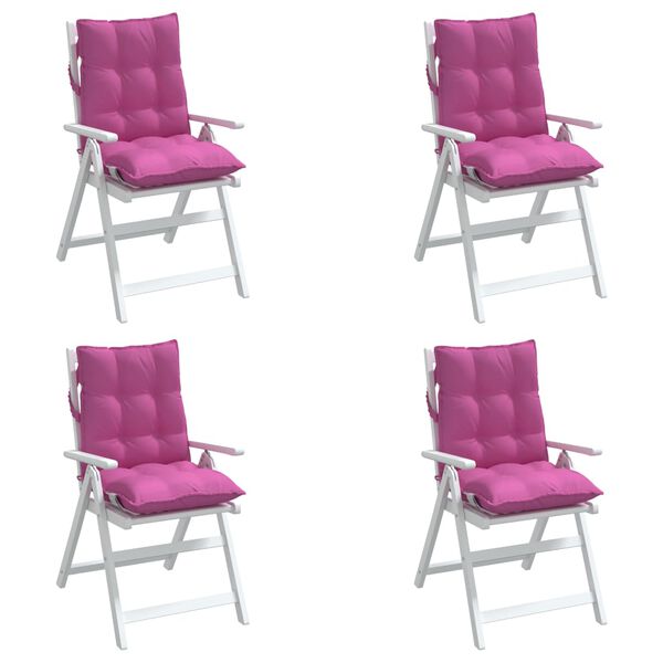 vidaXL Cojines para silla con respaldo bajo 4 uds tela Oxford rosa