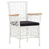 vidaXL Juego de comedor de jard&iacute;n 7 piezas rat&aacute;n sint&eacute;tico blanco