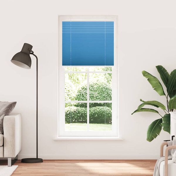vidaXL Estor Plisado azul 100x200 cm Tela Ancho 99,4 cm Poli&eacute;ster