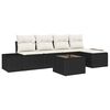 vidaXL Conjunto de sof&aacute; de jard&iacute;n 5 uds. Marr&oacute;n y crema