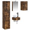 vidaXL Juego de muebles de ba&ntilde;o 5 pcs Roble Ahumado