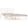 vidaXL Estructura de cama sin colch&oacute;n madera maciza blanco 160x200 cm