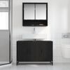 vidaXL Juego de muebles de ba&ntilde;o 2 pcs Roble Negro Madera contrachapada