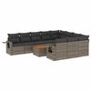 vidaXL Set de sof&aacute;s de jard&iacute;n 11 pzas y cojines rat&aacute;n sint&eacute;tico gris