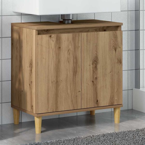 vidaXL Mueble de lavabo madera de ingeniería roble artisan 58x33x60 cm