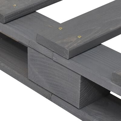 vidaXL Estructura de cama de palets madera maciza pino gris 180x200 cm