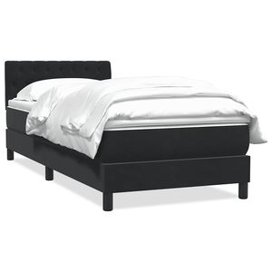 vidaXL Cama box spring con colch&oacute;n cuero sint&eacute;tico negro 80x220 cm