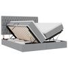 vidaXL Cama de almacenamiento LED con colch&oacute;n Gris Claro 200 x 200 cm