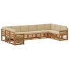 vidaXL Conjunto de sof&aacute;s de exterior 7 uds. Natural