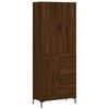 vidaXL Aparador alto madera contrachapada marr&oacute;n roble 69,5x34x180 cm