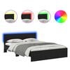 vidaXL Estructura de cama con tiras LED Roble Negro 120 x 200 cm