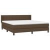 vidaXL Cama box spring con colch&oacute;n tela marr&oacute;n oscuro 180x200 cm