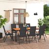 vidaXL Juego de comedor para jardín 9 piezas negro y marrón