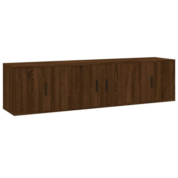 vidaXL Set de muebles para TV 3 pzas madera contrachapada roble marr&oacute;n