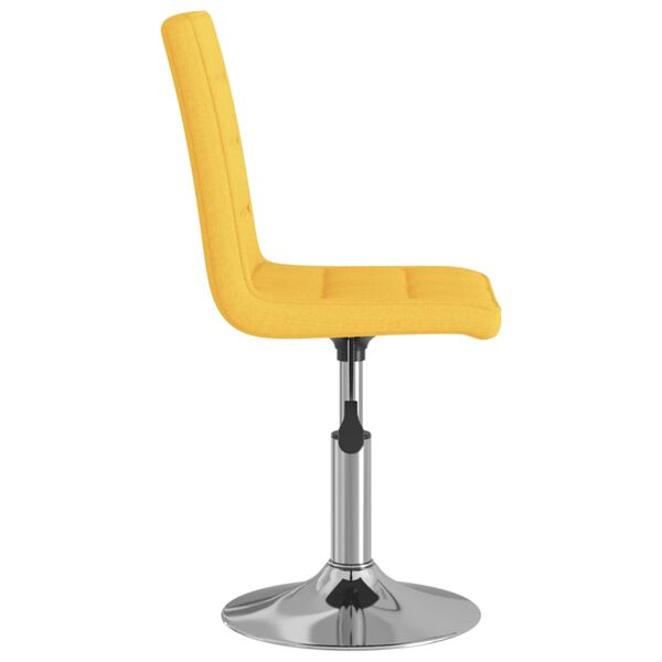 vidaXL Silla de comedor giratoria de tela amarilla mostaza