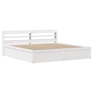 vidaXL Estructura de cama con cabecero madera de pino blanco 200x200cm