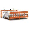 vidaXL Cama sin colch&oacute;n madera maciza de pino marr&oacute;n cera 200x200 cm