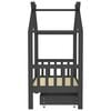 vidaXL Estructura de cama infantil y caj&oacute;n madera pino gris 70x140cm