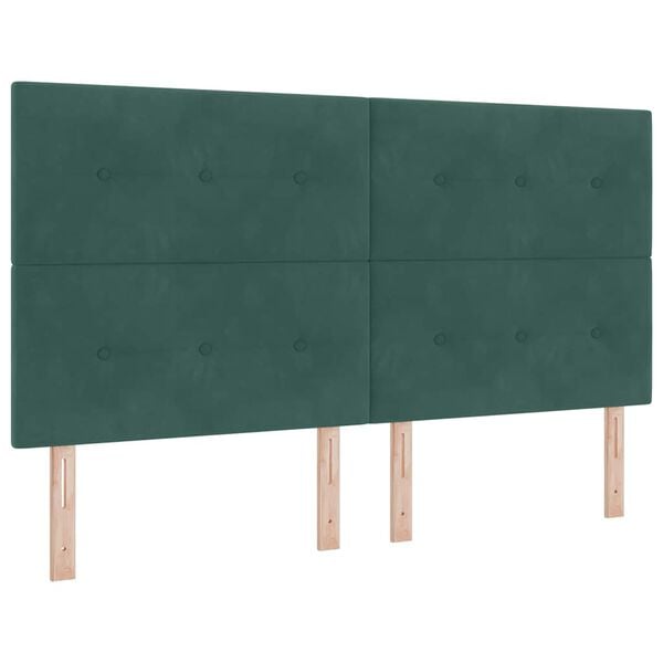 vidaXL Cama tipo Box Spring Verde oscuro 200 x 180 cm Poli&eacute;ster