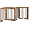 vidaXL Puerta para perros plegable con soportes 4 pcs 321 cm