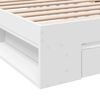 vidaXL Cama con cajón madera de ingeniería blanca 90x200 cm
