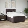 vidaXL Cama box spring con colch&oacute;n tela marr&oacute;n oscuro 140x190 cm