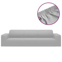 vidaXL Funda elástica para sillón de 4 plazas poliéster jersey gris