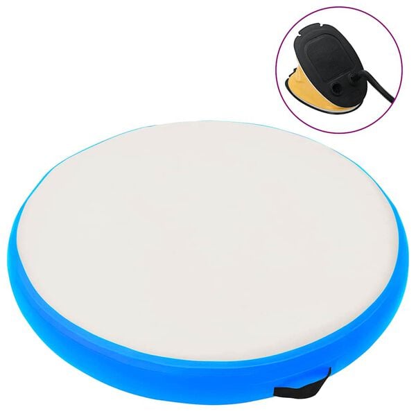 vidaXL Esterilla inflable de gimnasia y bomba PVC azul 100x100x20 cm