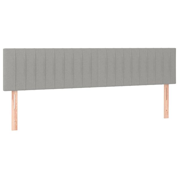 vidaXL Cabeceros tela gris claro 200x5x78/88 cm