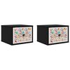 vidaXL Mesita de noche de pared MAINZ 2 uds. Roble Negro