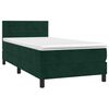 vidaXL Cama box spring con colch&oacute;n terciopelo verde oscuro 80x200 cm
