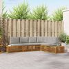 vidaXL Conjunto de sof&aacute;s de exterior 6 Pieza Gris Natural y Claro
