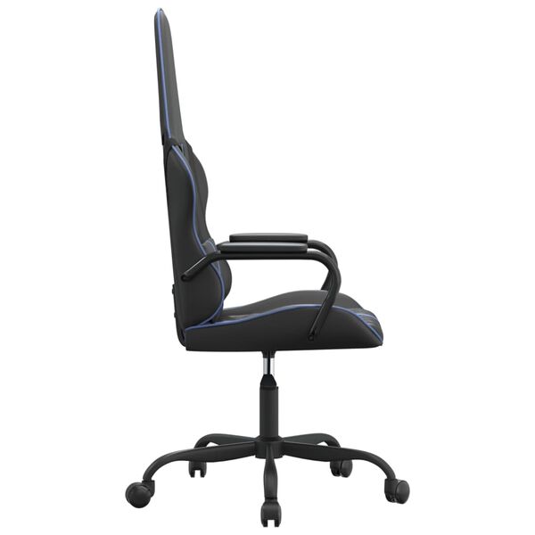 vidaXL Silla gaming con masaje cuero sint&eacute;tico azul y negro