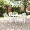 vidaXL Conjunto de mesa de jard&iacute;n 5 pcs Blanco Aluminio fundido