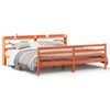 vidaXL Cama sin colch&oacute;n madera maciza de pino marr&oacute;n cera 200x200 cm