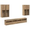 vidaXL Conjunto de mueble de TV en la pared con luces LED 7 uds.