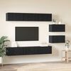 vidaXL Conjunto de mueble de TV Roble Negro Madera de ingenier&iacute;a
