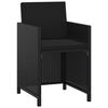 vidaXL Set comedor de jard&iacute;n 3 pzas con cojines rat&aacute;n sint&eacute;tico negro