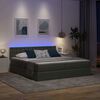 vidaXL Cama con tira de luces LED Gris oscuro 200 x 200 cm tela