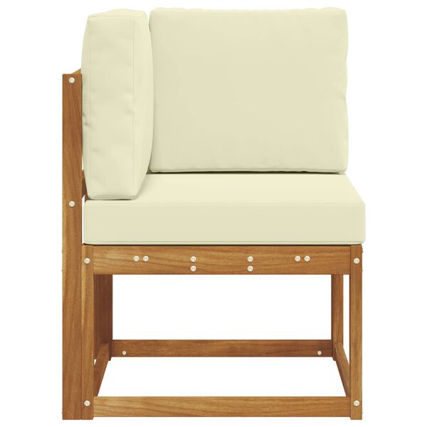 vidaXL Sof&aacute; de esquina para exteriores Madera de Acacia S&oacute;lida