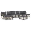 vidaXL Juego de muebles de jard&iacute;n 8 pzas y cojines rat&aacute;n PE antracita