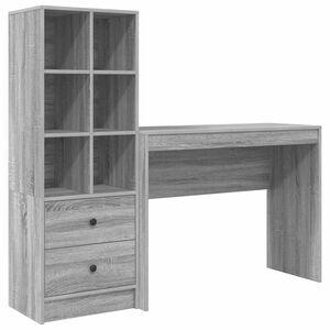 vidaXL Escritorio Gris Sonoma 145,5 x 40 x 127 cm 2 uds.