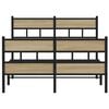 vidaXL Estructura de cama sin colch&oacute;n metal roble Sonoma 120x200 cm