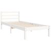 vidaXL Estructura de cama con cabecero madera maciza blanco