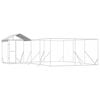 vidaXL Perrera de exterior con techo acero galvanizado plata 6x6x2,5 m