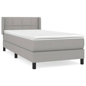 vidaXL Cama box spring con colch&oacute;n tela gris claro 80x200 cm