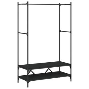vidaXL Perchero con estantes madera de ingenier&iacute;a negro
