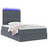 vidaXL Cama con almacenamiento y LED con LED Gris oscuro 120 x 190 cm