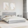 vidaXL Cama con almacenamiento con cabecera Gris Sonoma 180 x 200 cm